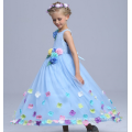 high class gowns baby dancing party fantastic long dresses with flowers appliqued school dancing ball fluffy fairy gowns